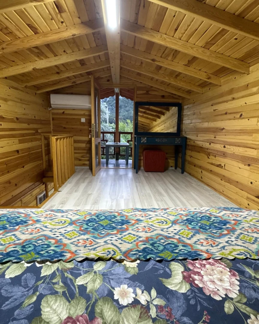 Ahşap bungalov iç mekan tasarımı