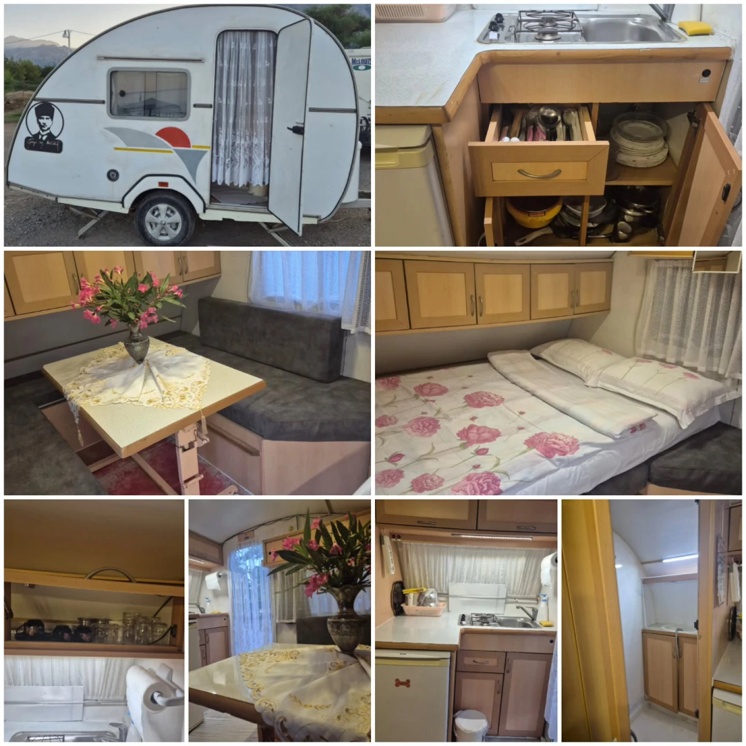 Beyaz karavan iç dış detaylar