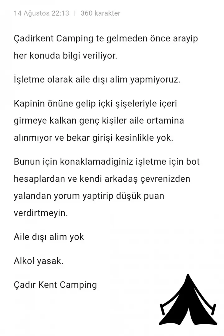 Çadır Kent Camping Fotoğrafı
